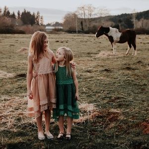 Lace High low little Girls dress Size 8